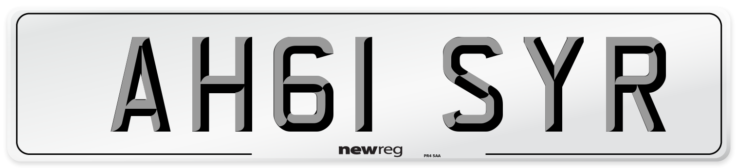 AH61 SYR Number Plate from New Reg